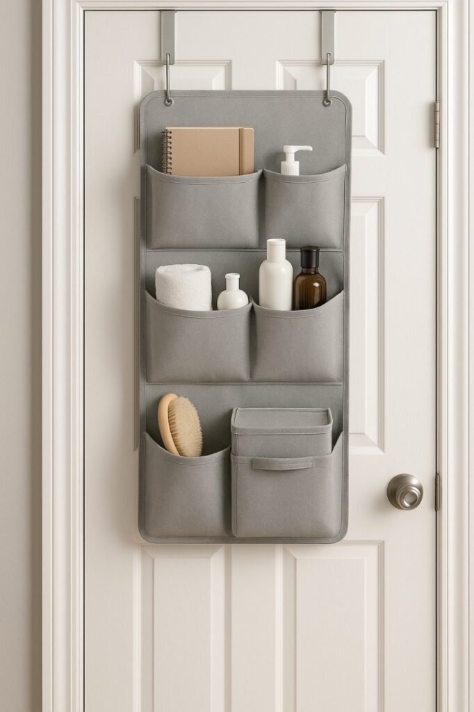 Over-the-door hanging organizer for small apartments in the USA