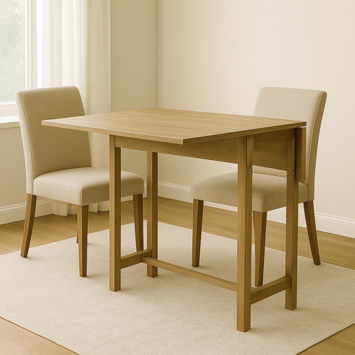 Drop-leaf dining table for space-saving dining area