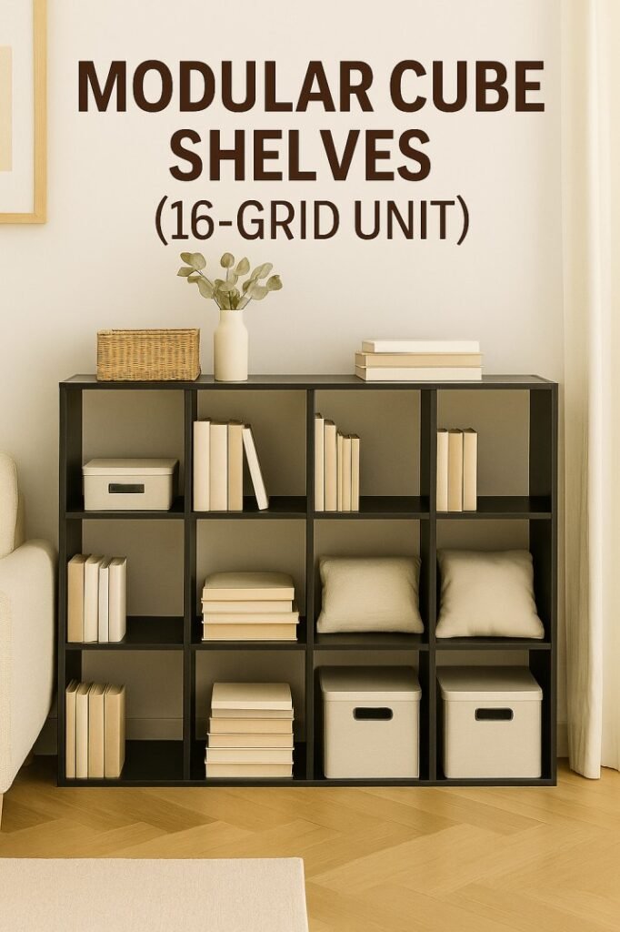 Modular cube shelving unit for custom storage