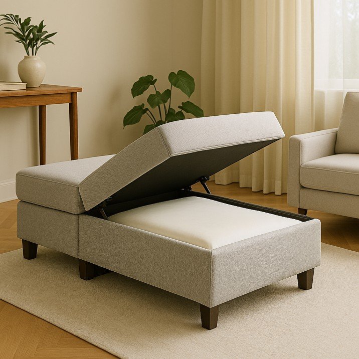 Convertible ottoman bed for small spaces
