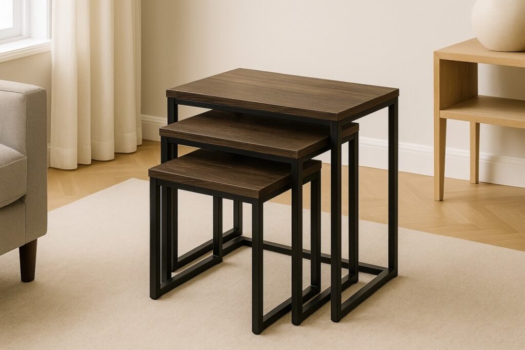 Nesting tables for compact living room