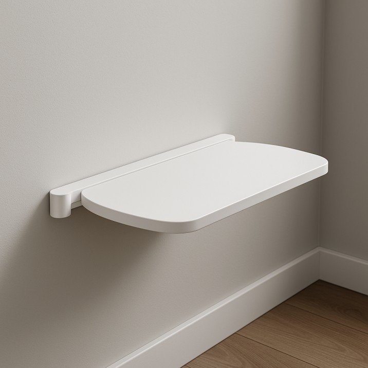 Rotating wall shelf for stylish storage in compact USA bedrooms.