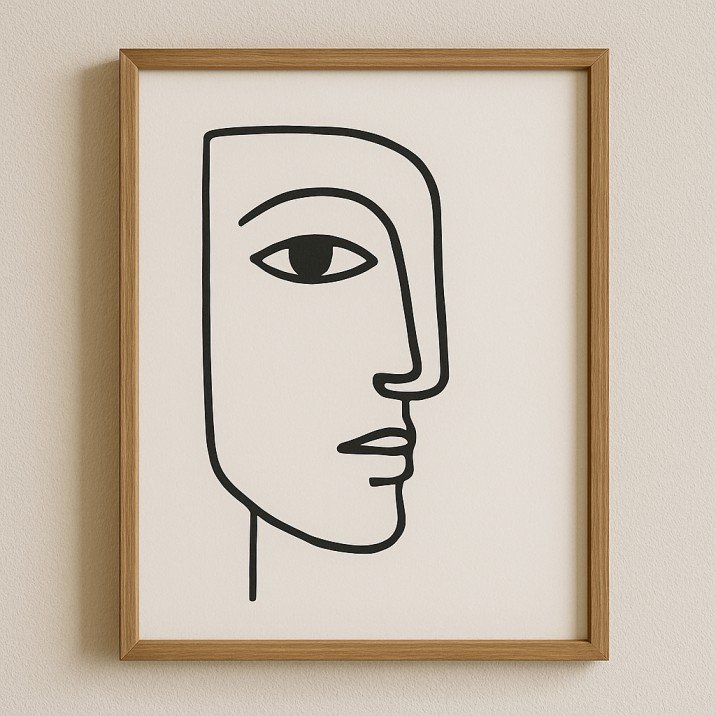 Simple modern wall art for minimalist USA living rooms