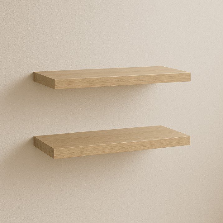 Modern floating wall shelves for small USA living rooms