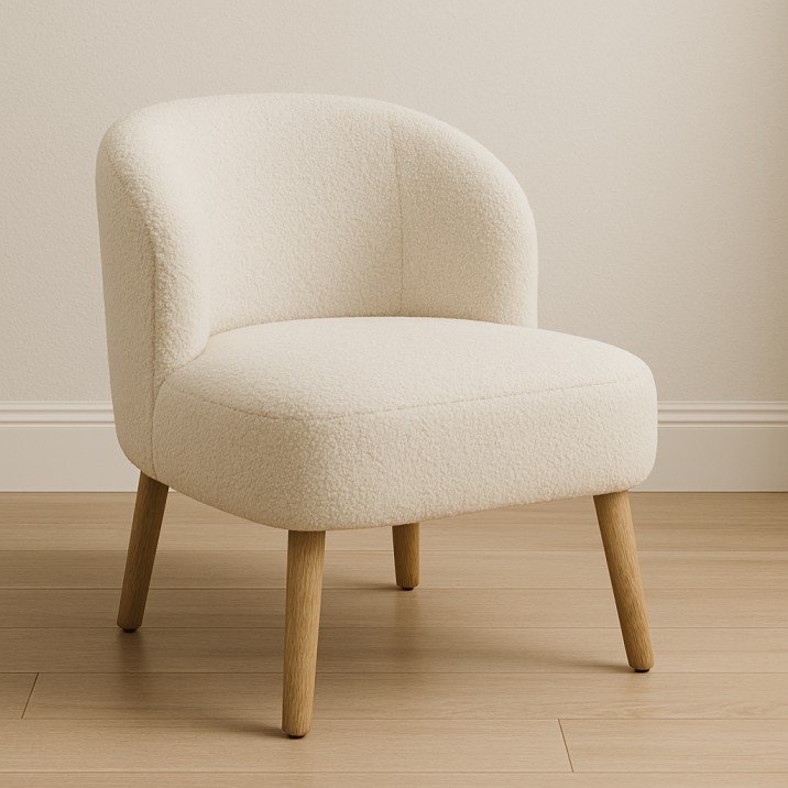 Modern bouclé accent chair for cozy USA living rooms