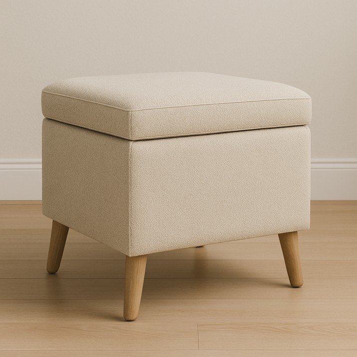 Multi-use storage ottoman for small USA living rooms