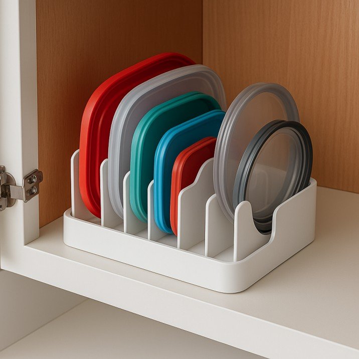 Pot lid organizer for clutter-free kitchen cabinets – USA home essential.