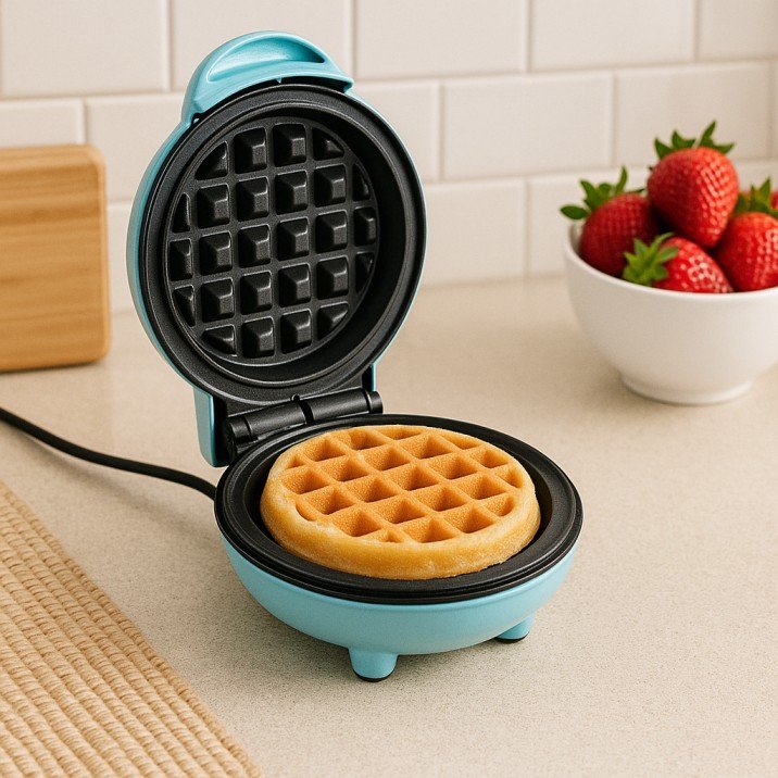 Compact mini waffle maker for small kitchens and dorms – USA breakfast essential.