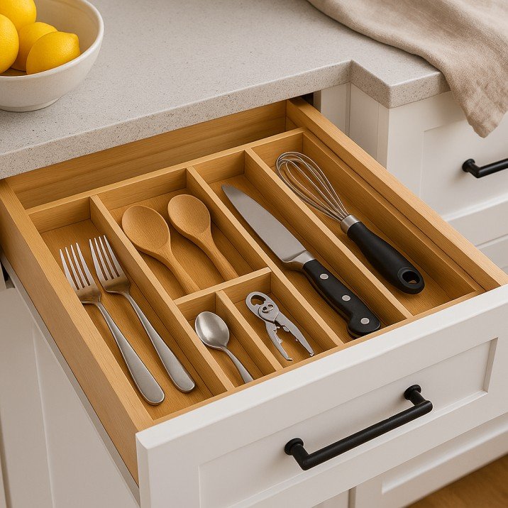 Expandable drawer organizer for small kitchen storage solutions – USA homes.