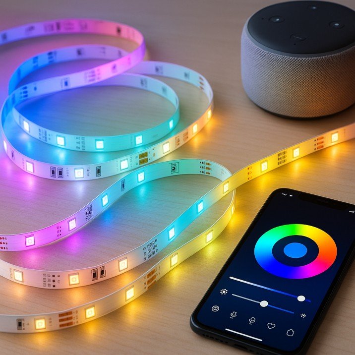 Voice-controlled smart LED strip lights for modern USA apartments