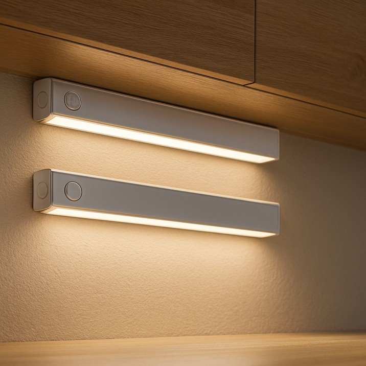 Rechargeable under-cabinet LED lighting bars for sleek and functional lighting in USA apartments