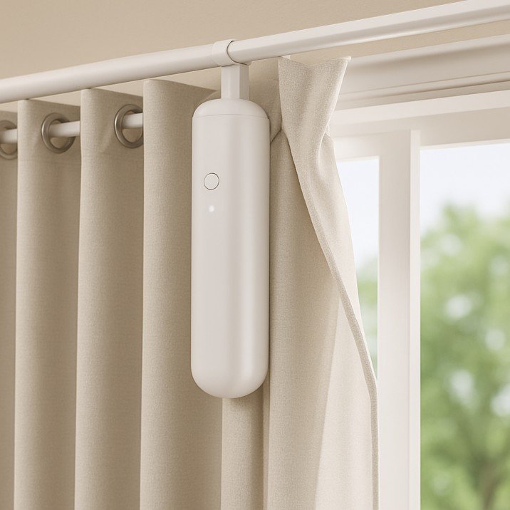 Motorized smart curtain opener for automated luxury in USA apartment living